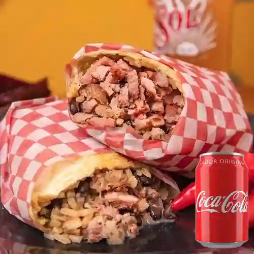 Combo Burritos Al Pastor +Cocacola Orig 330 ml