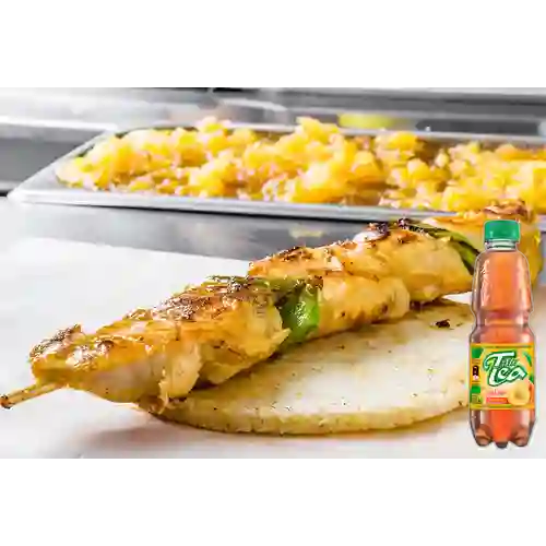 Combo Chuzo de Pollo + Mr Tea Durazno 400 ml