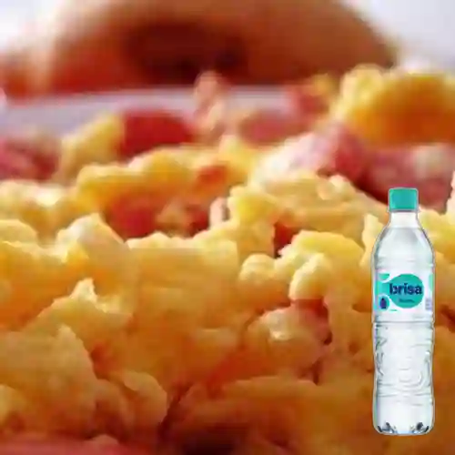 Porción Huevos c/ Jamón&Queso +Agua Brisa S/gas 600ml