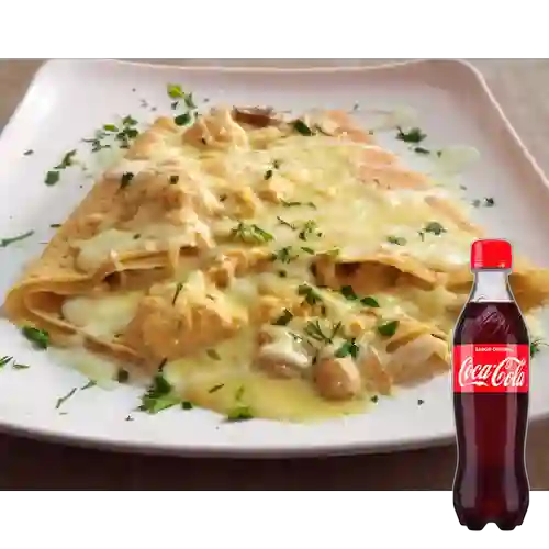 Combo Crepe de Pollo Bechamel - Julieta + Cocacola Orig 400 ml