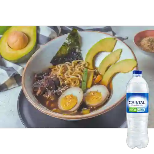 Combo Sopa Ramen Lomo de Res + Cristal Sin Gas 600 ml