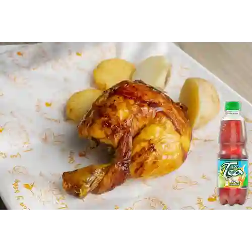 Combo 1/4 de Pollo Pernil + Mr Tea de Limón 600 ml