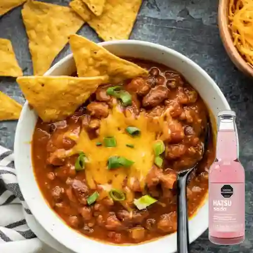 Combo Chili c/ Carne +Hatsu Frambuesa Rosas 300ml