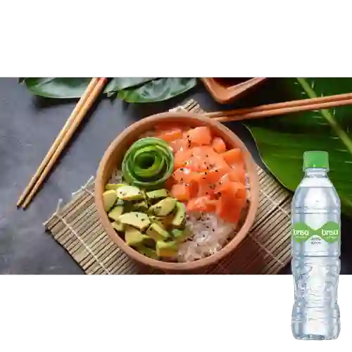 Combo Poke de Salmon + Agua Brisa con Gas 600 ml