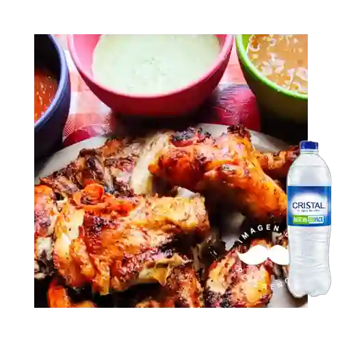 Combo Cuarto de Pollo + Cristal Sin Gas 600 ml