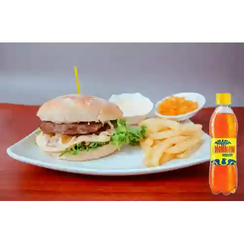Combo Hamburguesa Sencilla + Colombiana 250 ml