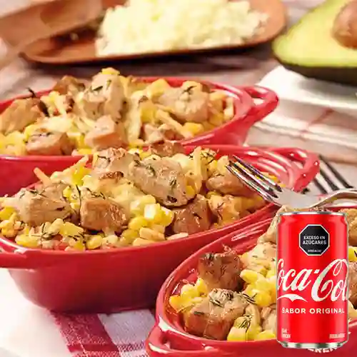 Combo Mazorcada Res Pollo + Coca Cola Original 235 ml