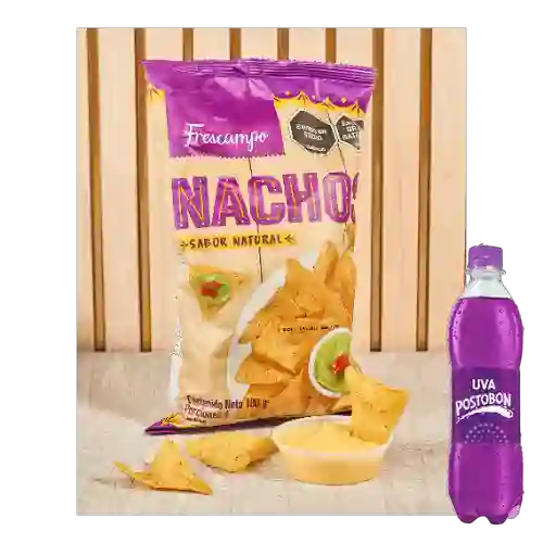 Combo Nachos con Queso Cheddar + Postobon Uva 400 ml