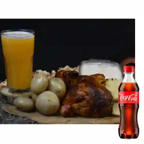 Combo Cuarto de Pollo Asado +Cocacola Orig 400ml