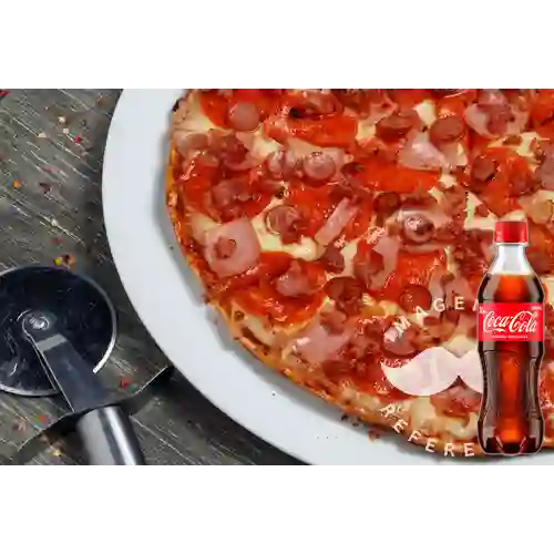 Combo Pizza 5 Carnes + Coca Cola Original 400 ml