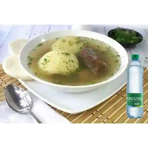 Combo Caldo de Costilla + Cristal con Gas 600 ml