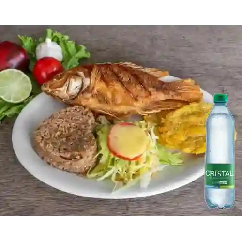 Combo Frito Mojarra + Cristal con Gas 600 ml