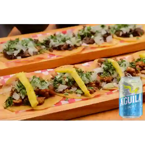 Combo Tacos de Pastor + Aguila Light 355 ml