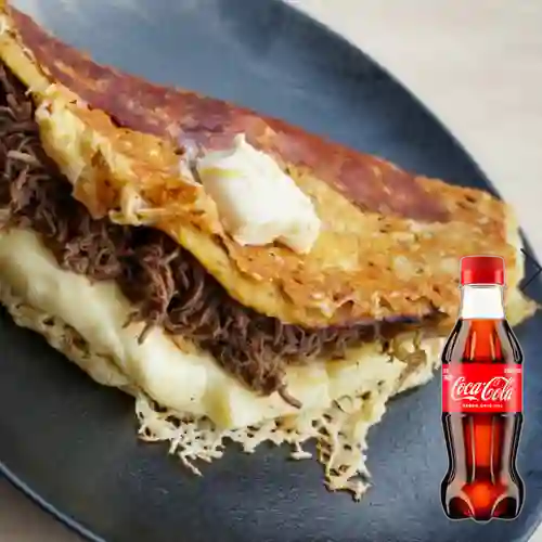 Combo Cachapa Forrada c/ Carne +Cocacola Orig 250ML