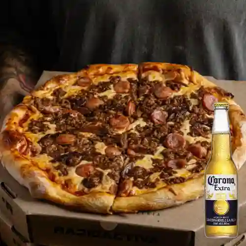 Combo Pizza Carnal + Cerveza Corona Bot. 355ml