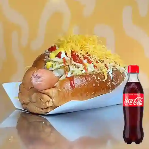 Combo Perro Doble Salchicha +Cocacola Orig 400ml