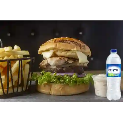 Combo Hamburguesa Mixta + Cristal Sin Gas 600 ml