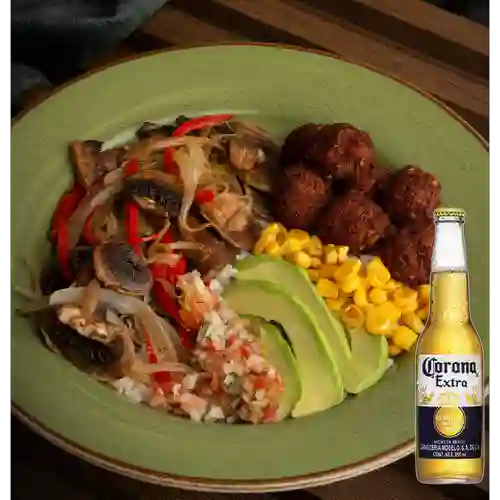 Combo Bowl Veggie + Cerveza Corona Bot. 355ml
