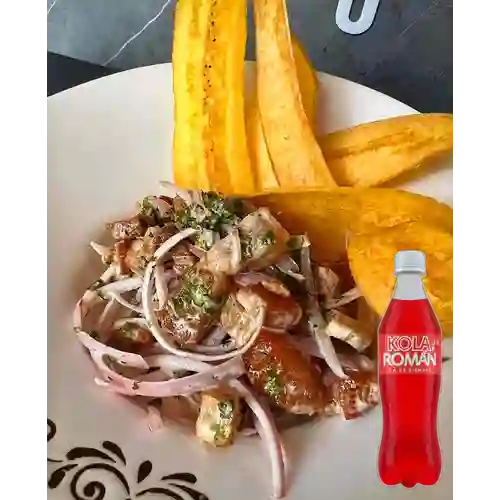 Combo Ceviche de Chicharrón + Kola Roman
