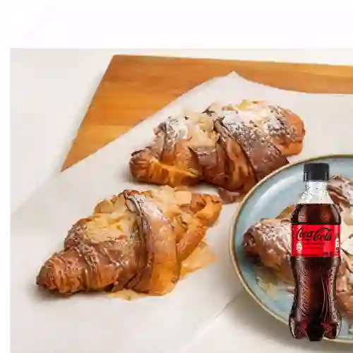 Combo X3 Croissant Almendras +Cocacola S/az 400ml