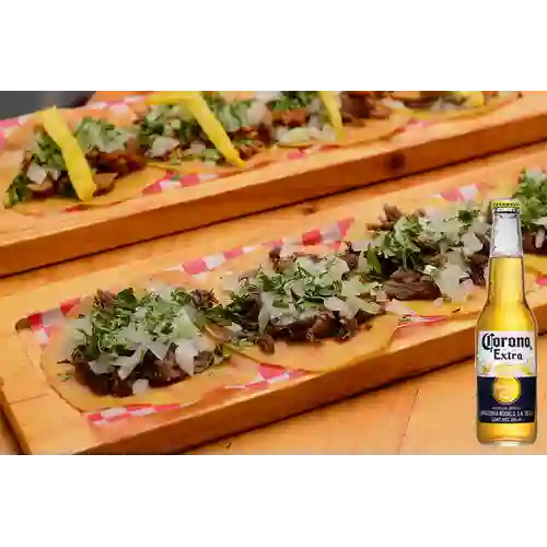 Combo Tacos de Suadero + Corona 355ml Botella