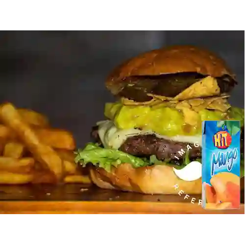 Combo Burger Mexicana + Jugo Hit Mango 200 ml