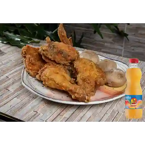 Combo Medio Pollo Apanado + Hit Mango 500 ml