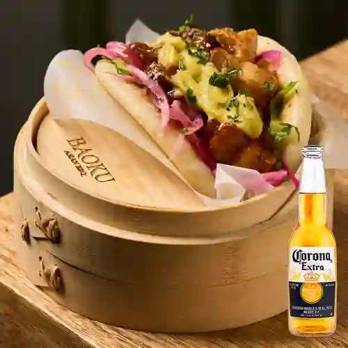 Combo Bao Bun Chicharrón + Corona 330 ml