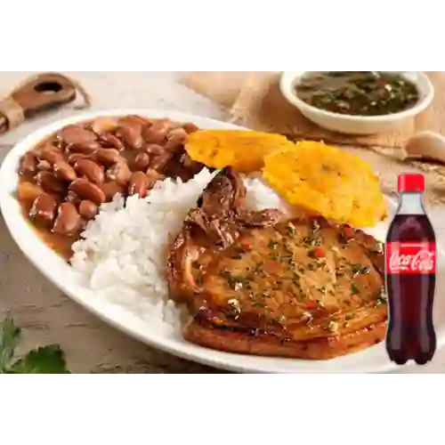 Combo Chuleta Asada + Coca Cola Original 400Ml