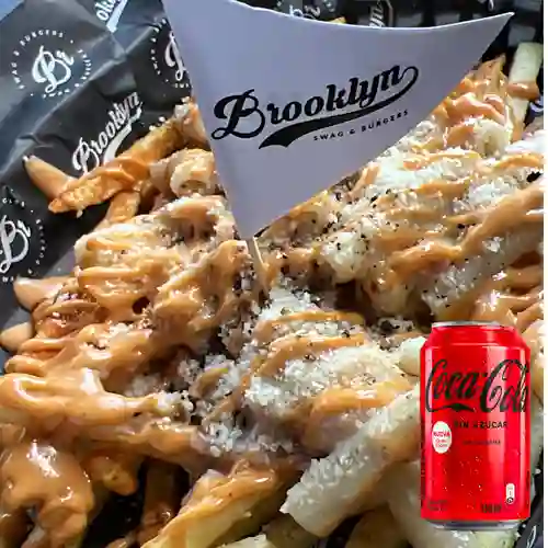 Combo Macarroni And Chese Fries +Cocacola S/az 330ML