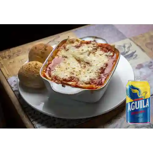 Combo Lasaña Especial + Cerveza Aguila