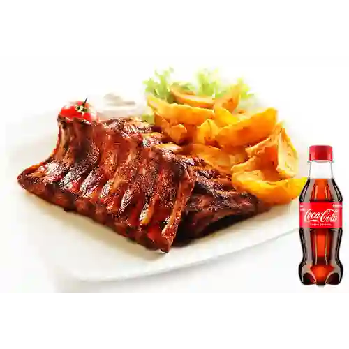 Combo Costilla Ahumada en Salsa BBQ + Coca Cola Original 250ML