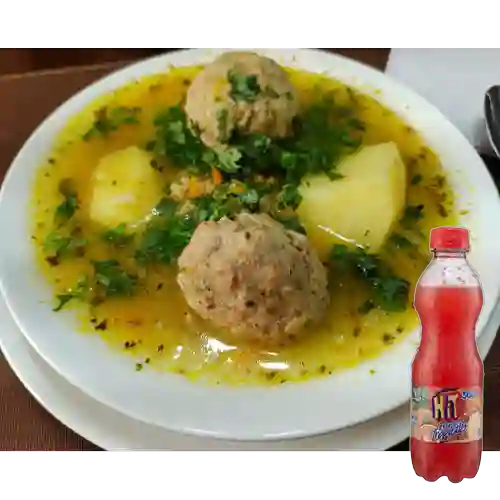 Combo Caldo de Albondiga +Hit Frutos Tropicales 500ml