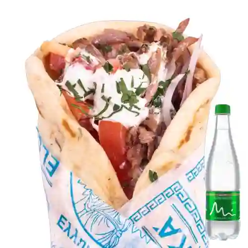 Combo Gyros de Cerdo + Manantial Con Gas 600ML