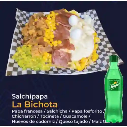 Combo Salchipapa Bishota + Sprite 400ml