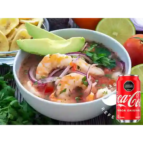 Combo Ceviche de Camarón + Coca Cola Original 330ML