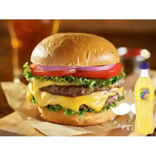 Combo Hamburguesa Doble + Quatro 400 ml
