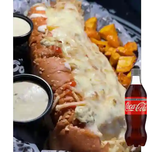 Combo Perro Al Reves + Coca-Cola Sabor Ligero 400 ml