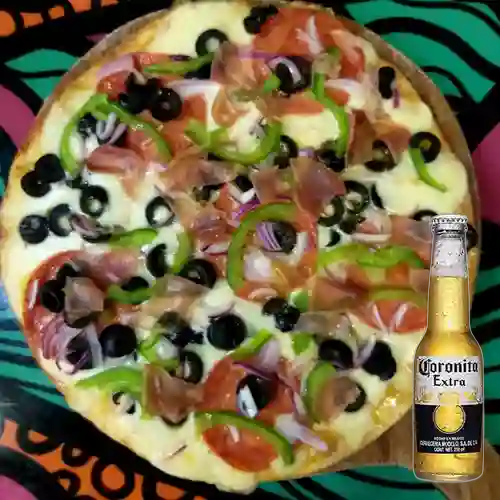 Combo Pizza Española + Cerveza Coronita Bot. 210ml