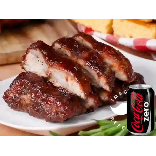 Combo Costillas Bbq + Coca Cola Zero 235 ml