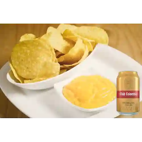 Combo Nachos Queso&Tocineta + Club Col. Dorada Lata 330ml