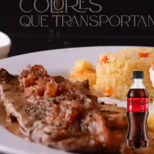 Combo Cerdo Encebollado + Coca Cola Sin Azúcar 400 ml