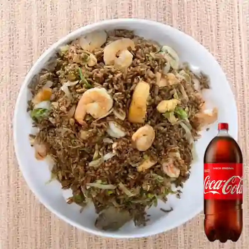 1/2 Caja Arroz Chino Pollo/Cerdo/Camarón +CocaCola Org 3L