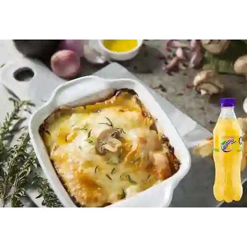 Combo Lasagna Pollo Champiñón + Quatro Original 400ML