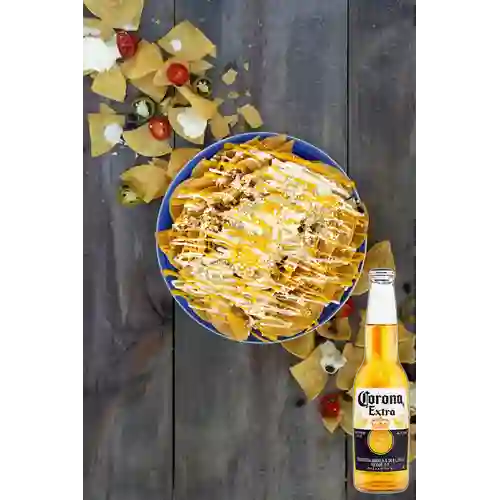 Combo Nachos de Pollo + Corona 350 ml