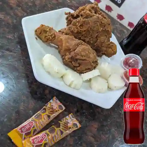 Combo 1/4 Pollo Broaster +Cocacola Orig 350ml