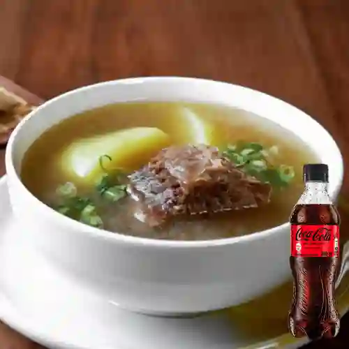 Combo Caldo de Costilla + Coca Cola Sin Azúcar 400 ml