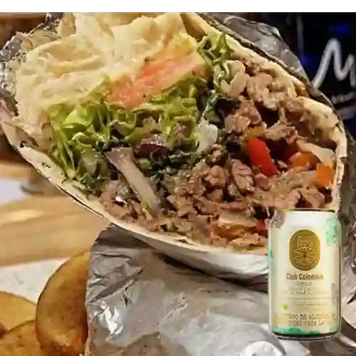 Combo Shawarma de Carne + Club col. Dorada 330 ml