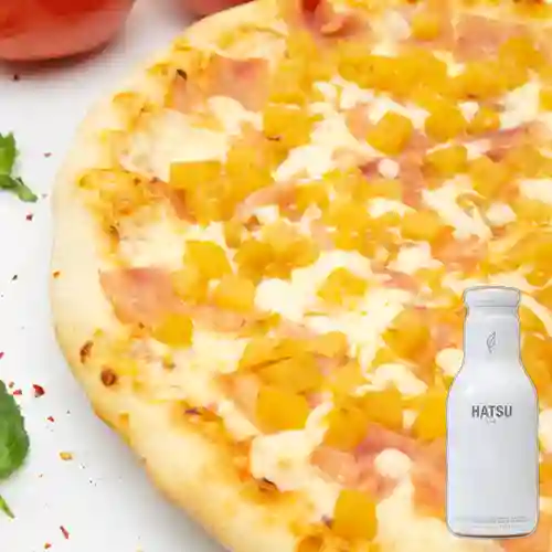 Combo Pizza Personal Hawaiana + Hatsu Blanco 400 ml