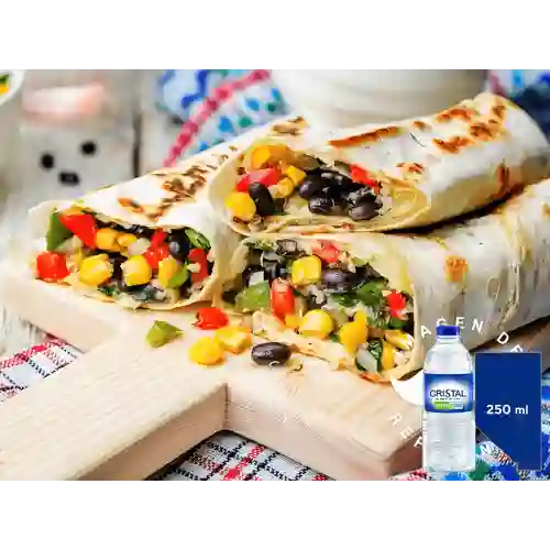 Combo Burro Vegetariano + Cristal Sin Gas 250 ml